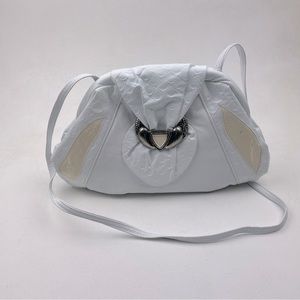 NWT Vintage Fifth Avenue White Leather Shoulder Clutch Purse